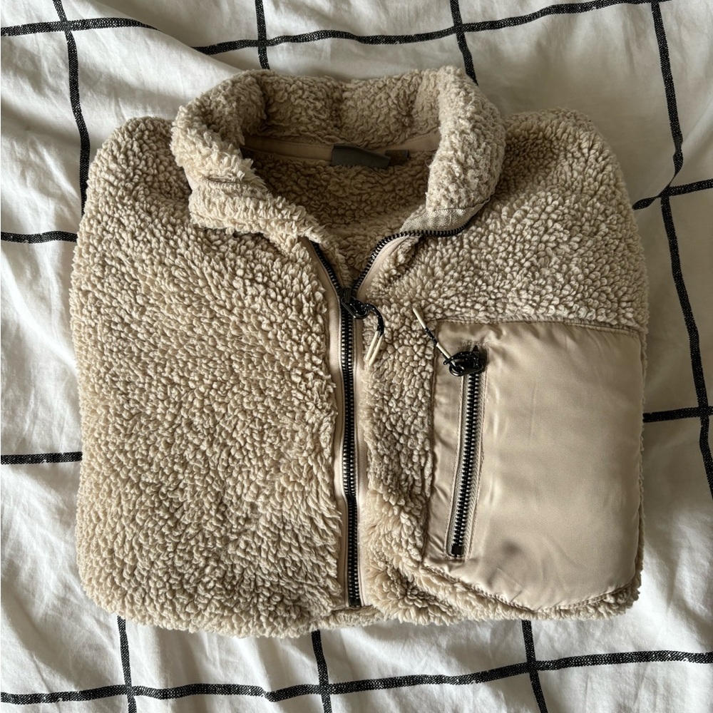 ONLY medium sherpa quarter zip jacket
